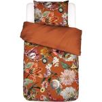 Blomstret sengetøj - 140x200 cm - Filou caramel - 2 i 1 sengesæt - 100% Bomuldssatin sengetøj - Essenza