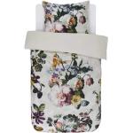 Blomstret sengetøj - 140x200 cm - Fleur Ecru - Vendbar sengesæt - 100% bomuldssatin - Essenza sengetøj