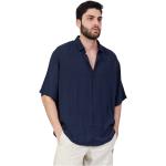 Blå Klassiske Armani Exchange Kortærmede skjorter i Poplin med korte ærmer Størrelse XXL til Herrer 