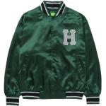 Grønne HUF College jakker i Satin Størrelse XL til Herrer på udsalg 
