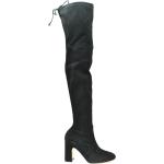 Sorte Klassiske Stuart Weitzman Overknee støvler med bred sål Størrelse 38 til Damer på udsalg 