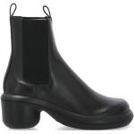 Sorte JIL SANDER Læderstøvler blokhæle med runde skosnuder Hælhøjde 7 - 9 cm Størrelse 41 til Damer på udsalg 