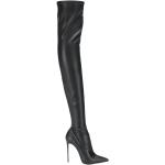 Sorte Elegant LE SILLA Overknee støvler i Læder Med elastik med spidse skosnuder Hælhøjde over 9 cm Størrelse 40 Foret til Damer på udsalg 