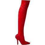 Røde Vetements Overknee støvler i Fløjl blokhæle Størrelse 40 til Damer på udsalg 