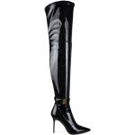 Sorte BALMAIN Overknee støvler i Læder Med lynlåse med spidse skosnuder Hælhøjde over 9 cm Størrelse 40 til Damer på udsalg 