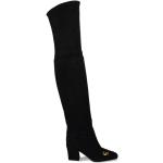 Sorte Elegant Dior Overknee støvler med rem Hælhøjde 5 - 7 cm Størrelse 34.5 til Damer på udsalg 