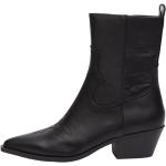 Sorte Elegant Steve Madden Læderstøvler i Læder Chunky hæle Med lynlåse med spidse skosnuder Størrelse 36.5 til Damer på udsalg 