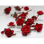 Røde 120 cm Romantiske Bordpynt med Blomstermønster på udsalg 