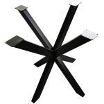 Bordstel - Stjernestel - Sort - 70 x 70 cm | 1 stk. | Højde 70 cm | Inkl. stillesko | Bordben til spisebord / plankebord