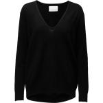 Sorte Samsøe & Samsøe Sweaters i Kashmir med V-udskæring Størrelse XL 