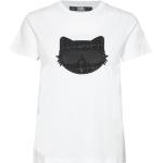Hvide Karl Lagerfeld Kortærmede t-shirts i Bouclé med korte ærmer Størrelse XL til Damer på udsalg 