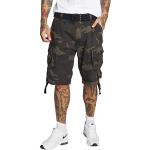 Brandit Savage Shorts with Belt, Cargo Vintage Shorts, Army Bermuda Shorts, Dark camo