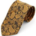Guldfarvede Brede slips Størrelse XL med Paisley 