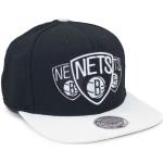 Brooklyn Nets NBA Black / White Triple Stack Logo Mitchell and Ness Snapback Baseball Cap Size Adjustable
