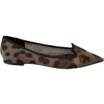 Brune Dolce & Gabbana Sommersko i Læder med spidse skosnuder Størrelse 40 med Leopard til Damer på udsalg 