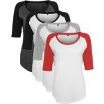 Hvide Build your Brand T-shirts med rund hals i Jersey Med 3/4 ærmer Størrelse XL til Herrer 