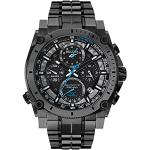 Bulova Precisionist Men's UHF Watch with Black Dial Analogue Display and Grey Ion-Plated Bracelet - 98B229