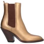 Guldfarvede Buttero Læderstøvler i Læder blokhæle Størrelse 37.5 til Damer på udsalg 
