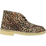 Brune Clarks Læderstøvler i Læder Størrelse 40 med Leopard til Damer på udsalg 