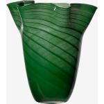 Grønne Glasvaser i Glas med Striber 