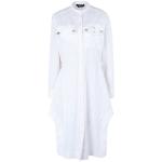 Hvide Midi Calvin Klein CALVIN KLEIN 205W39NYC Aftenkjoler i Poplin med rund udskæring Med lange ærmer Størrelse XL med Striber til Damer 