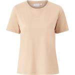 Beige Calvin Klein Kortærmede t-shirts i Bomuld med rund udskæring med korte ærmer Størrelse XL til Damer 