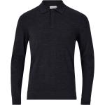 Sorte Calvin Klein Langærmede polo shirts i Uld Med lange ærmer Størrelse XL til Herrer på udsalg 