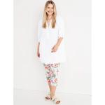 Hvide Capri bukser Størrelse XL med Blomstermønster til Damer på udsalg 