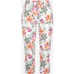 Hvide Capri bukser Størrelse XL med Blomstermønster til Damer på udsalg 