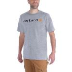 Carhartt Men's Core Logo T-Shirt Short Sleeve Heather Grey S, Heather Grey