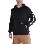 Carhartt Men's Sleeve Logo Hooded Sweatshirt Black S, Black