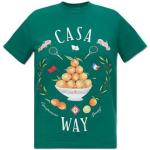 Farverige Casablanca Økologiske Bæredygtige T-shirts med rund hals i Bomuld med korte ærmer Størrelse XL til Damer 