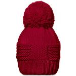 Røde Klassiske Vinter Beanie med Pomponer Størrelse XL til Damer 