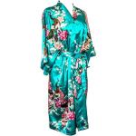 CCcollections Kimono Robe, Long, 16 Colours, Premium Peacock Bridesmaid Bridal Shower - Gift for Ladies - Turquoise (Turquoise), size: 34-42