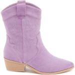 Violette Cowboystøvler Med lynlåse Hælhøjde 5 - 7 cm Størrelse 39 til Damer på udsalg 