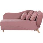 Pinke Beliani Chaiselong sofaer i Fløjl til 2 Personer med Ben på udsalg 