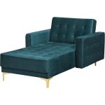Grønne Beliani Aberdeen Chaiselong sofaer i Fløjl med Justerbar ryg på udsalg 