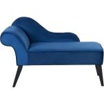 Blå Moderne Beliani Chaiselong sofaer i Fløjl med Ben på udsalg 