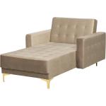 Sandfarvede Beliani Aberdeen Chaiselong sofaer i Polyester på udsalg 