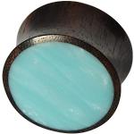 Chic-Net wood plug sono wood inlay turquoise iridescent hand carved tribal wooden plug expander tunnel 10 mm