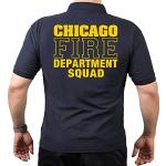 Chicago Fire Dept Polo, Squad Company Yellow Label blue navy Size:XL