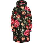 Sorte Dolce & Gabbana Vinter Parka coats med Blomster Størrelse XL til Damer på udsalg 