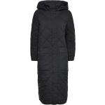 Long Quilted Coat With Hood Foret Jakke Sort Esprit Casual