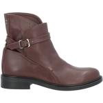 Mørkebrune Biker Collection Privee Læderstøvler i Læder blokhæle med rem Størrelse 37 til Damer på udsalg 