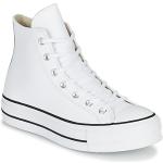 Hvide Converse Chuck Taylor Høje sneakers i Læder Hælhøjde op til 3 cm Størrelse 36 til Damer på udsalg 