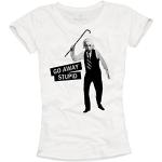 Albert Einstein Shirt für Damen GO Away Stupid weiß Größe S