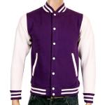 Violette funshirts College jakker med Nitter Størrelse XL med Striber til Herrer 
