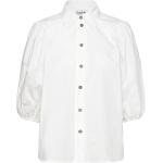 Hvide Ganni Kortærmede skjorter i Poplin med korte ærmer Størrelse XL 