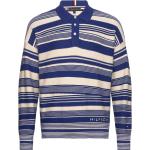 Blå Tommy Hilfiger Langærmede polo shirts Med lange ærmer Størrelse XL med Striber 