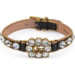 Crystal Double G leather bracelet